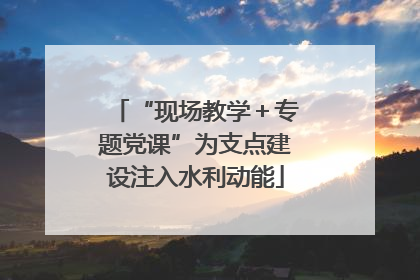 “现场教学＋专题党课”为支点建设注入水利动能